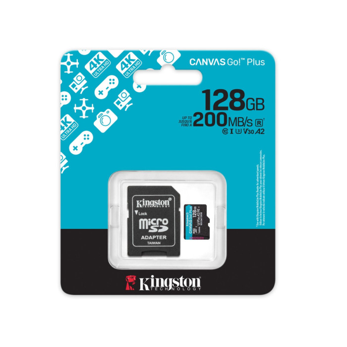 MemoryCard microSDXC 128GB, Kingston SDCG4/128GB, Class 10, + adapter SD
