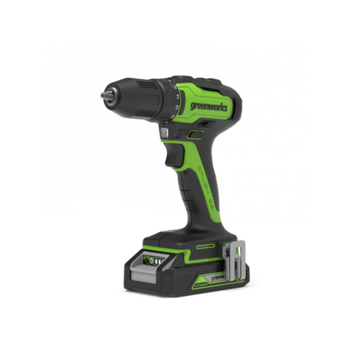 Дрель-шуруповерт аккумуляторная, Greenworks, 3704007UA, 24V, c 1хАКБ 2 Ач и ЗУ в кейсе