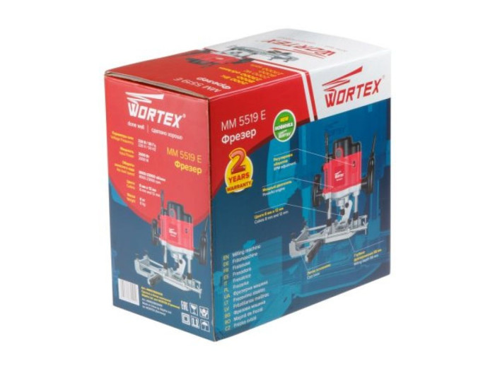 Фрезер вертикальный WORTEX MM 5519 E в кор. + аксессуары 2000 Вт, цанга 8/12 мм, 8000-23000 об/мин