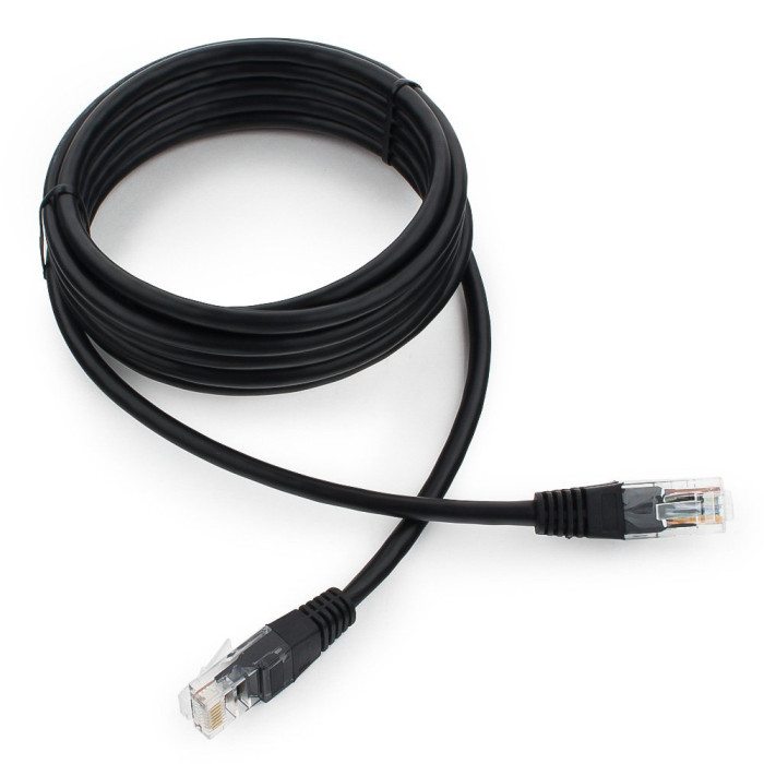 Cable  Patch cord  UTP 5e-Cat  3 m Cablexpert PP12-3M/BK, черный