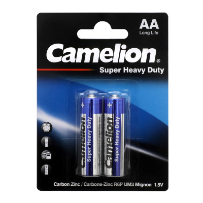 Батарейки Camelion AA (R6P-BP2B), super heavy duty, комплект - 2 штуки