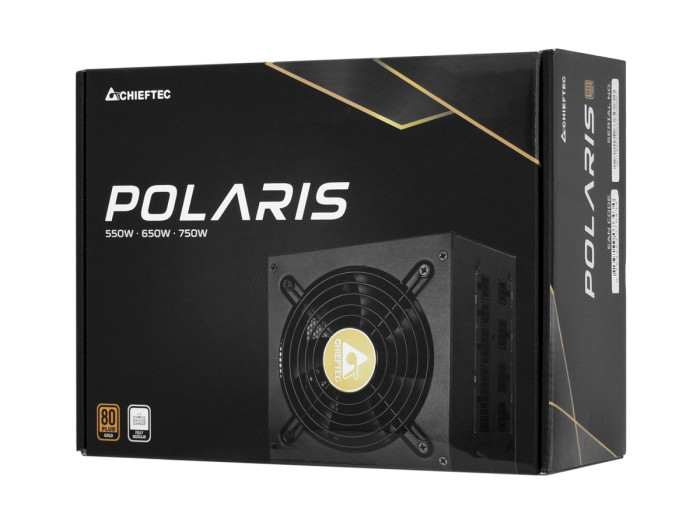 Power supply ATX Chieftec POLARIS, PPS-650FC, 650W, 80plus Gold