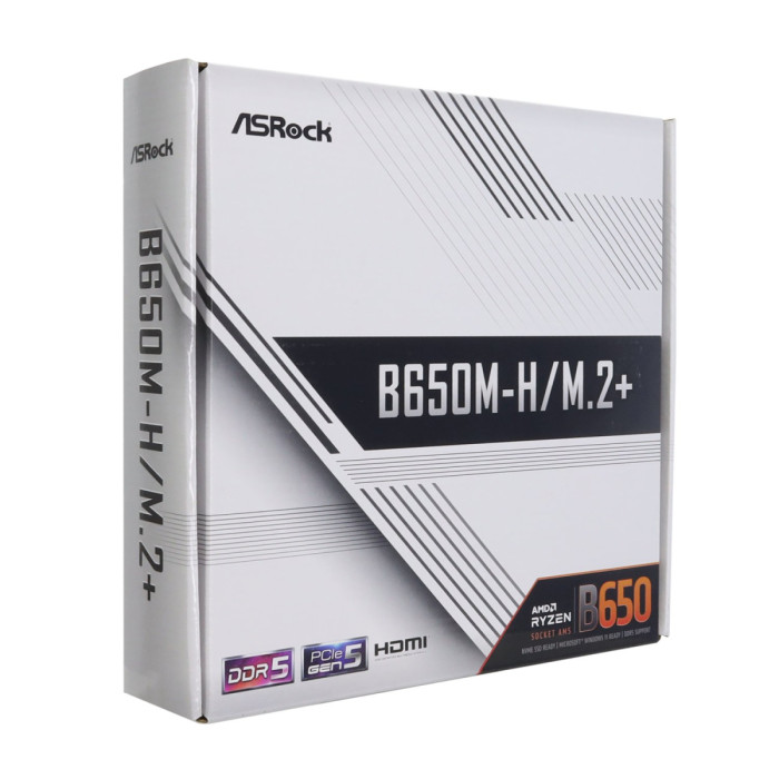 MB Socket AM5, MATX, AMD B650 (DP+HDMI), ASRock B650M-H/M.2+, 2DDR5, PCIx16, 2xPCIx1