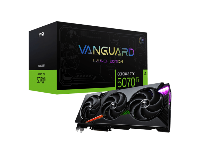 Видеокарта MSI GeForce RTX 5070Ti 16G VANGUARD SOC LAUNCH EDITION, 16Gb GDDR7 256-bit 1xHDMI 3xDP