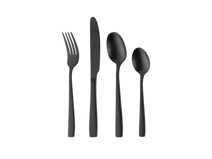 Набор столовых приборов, 24 шт., черный матовый, серия Majestic, PERFECTO LINEA