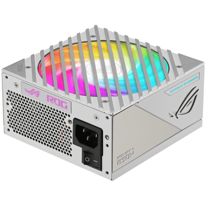 ASUS ROG Loki SFX-L 850W Platinum White Edition PSU, Compact form factor, ATX 3.0, PCIe Gen 5.0 ready, Fully modular, 80 Plus Platinum, Axial-tech fan design, Dual ball fan bearings, 0dB Tech., ARGB-Illuminated fan & Aura Sync, 10-year warranty