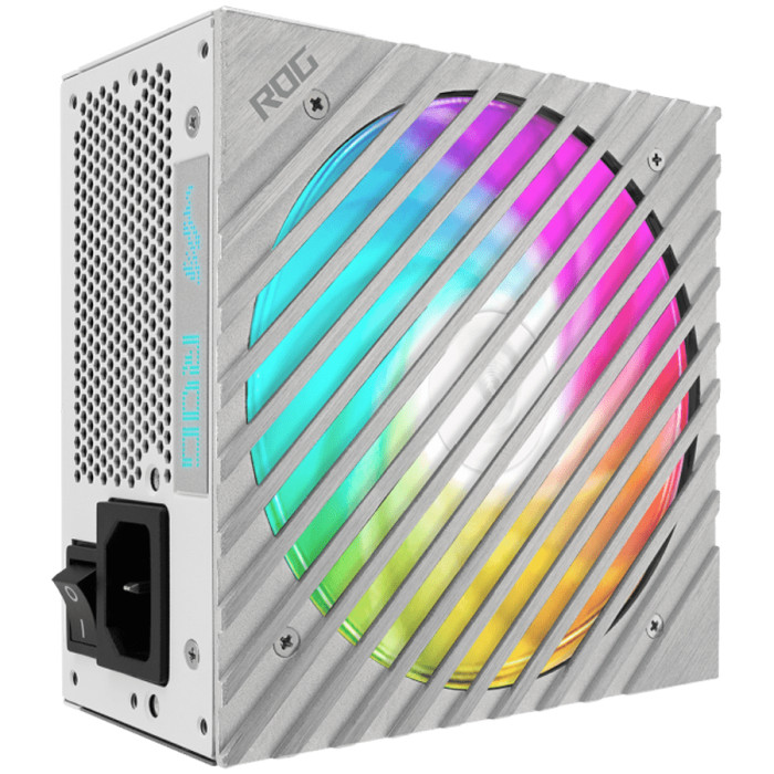 ASUS ROG Loki SFX-L 850W Platinum White Edition PSU, Compact form factor, ATX 3.0, PCIe Gen 5.0 ready, Fully modular, 80 Plus Platinum, Axial-tech fan design, Dual ball fan bearings, 0dB Tech., ARGB-Illuminated fan & Aura Sync, 10-year warranty