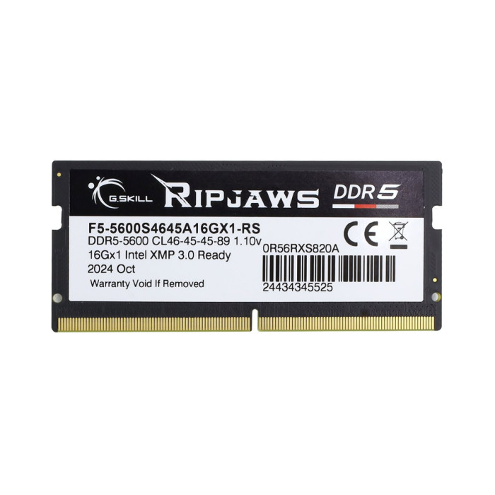 SO-DIMM DDR5 16 GB <5600MHz> G.Skill RipJaws, F5-5600S4645A16GX1-RS, 46-45-45-89