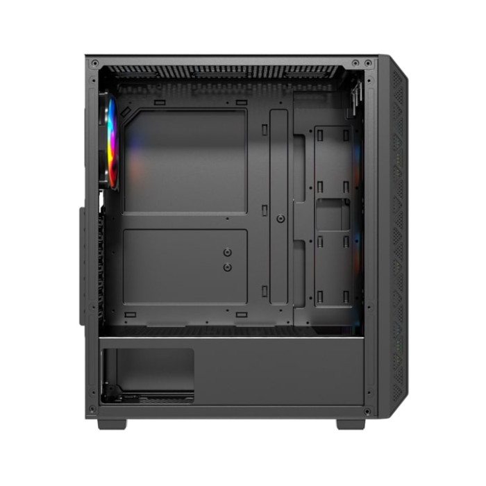 Корпус Wintek Mars PS195-6-M-B TG, ATX/Micro ATX, USB 1*3.0/2*2.0, 0,45mm, 4*12cm ARGB fan (контроллер + пульт д/у в комплекте), чёрный