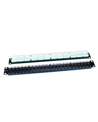 Hyperline PP3-19-24-8P8C-C5E-110D Патч-панель 19&quot;, 1U, 24 порта RJ-45, категория 5e, Dual IDC, ROHS