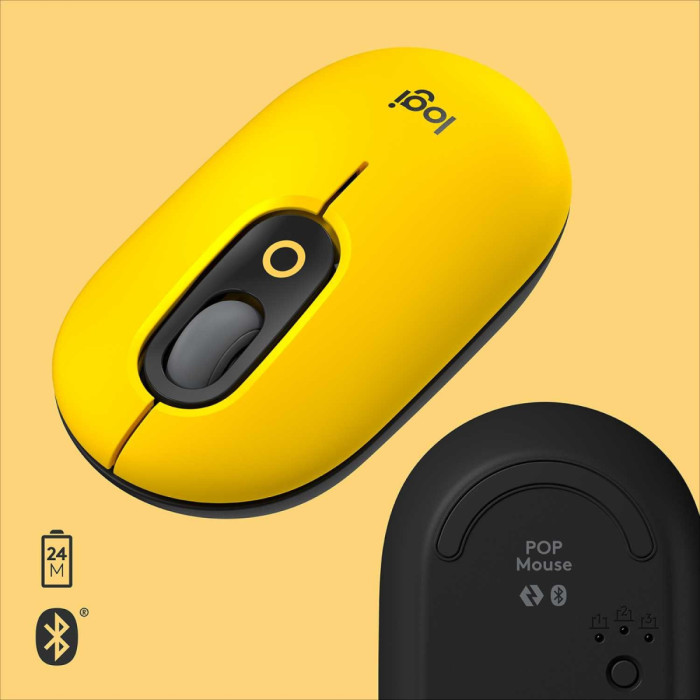 Мышь беспроводная Logitech POP MOUSE, Blast Yellow (M/N: MR0092)