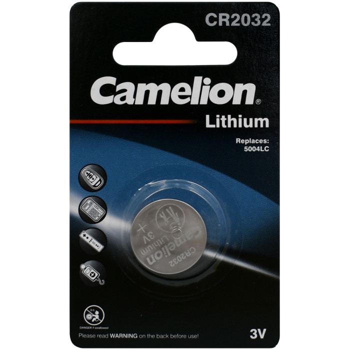 Батарейка Camelion CR2032-BP1, premium lithium, 3V, for mainboards, 1pc pack