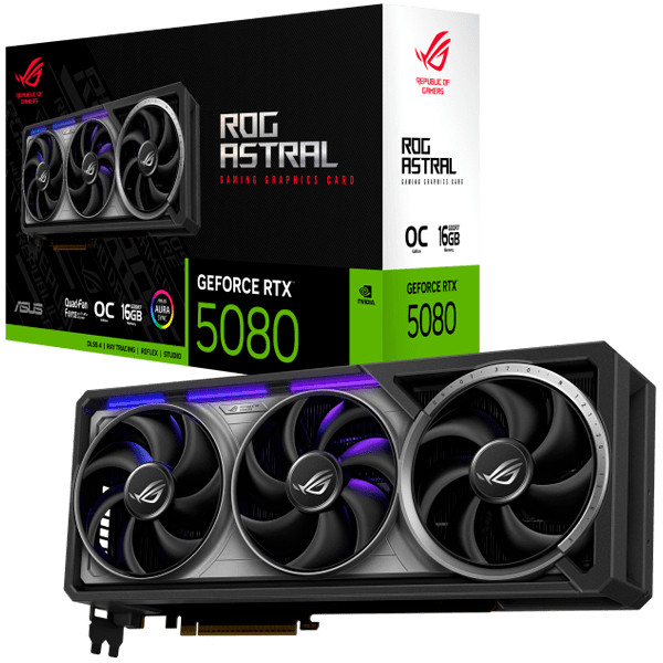 ASUS Video Card NVIDIA GeForce RTX 5080 16GB GDDR7 Digital Max Resolution 7680 x 4320  Yes x 2 (Native HDMI 2.1b)Yes x 3 (Native DisplayPort 2.1b)HDCP Support Yes (2.3) 850W P/N