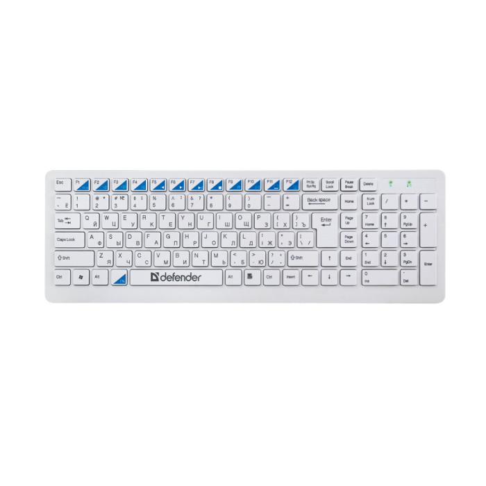 KeyBoard + mouse, USB, wireless, Defender Skyline 895 Nano, white (45895)