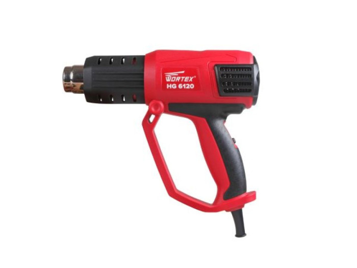 Термовоздуходувка WORTEX HG 6120 в кор. + набор сопл 2000 Вт, 3 режима., 50-600 °С