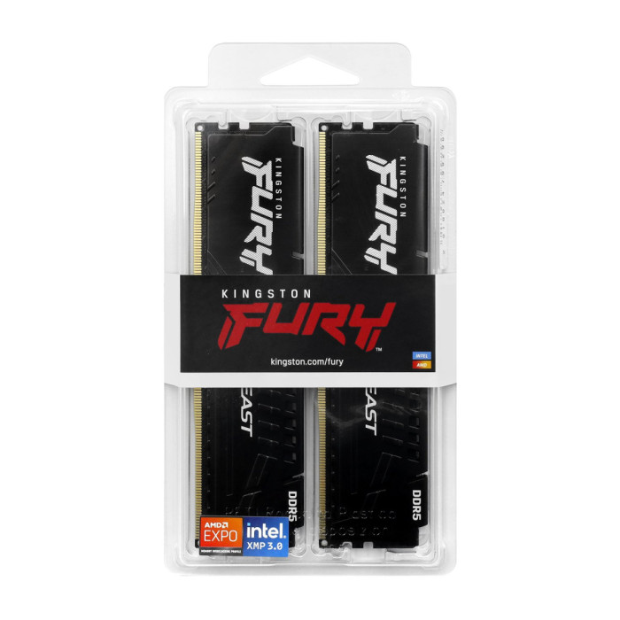DIMM DDR5 32 GB kit <6000MHz> Kingston Fury Beast (AMD+Intel), KF560C36BBE2K2-32 (2x16GB), CL36