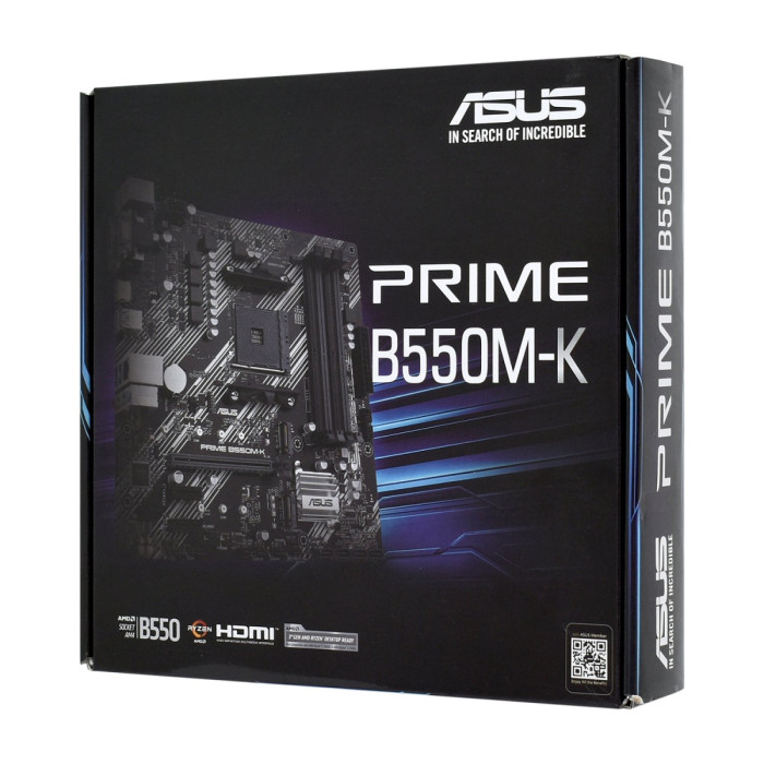 MB Socket AM4, MATX, AMD B550 (VGA+DVI+HDMI) ASUS PRIME B550M-K, 4DDR4, PCIx16, 2PCIx1