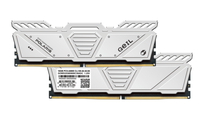 Оперативная память 32GB Kit (2x16GB) GEIL Polaris 5600Mhz DDR5 PC5-44800 GOW532GB5600C38ADC White