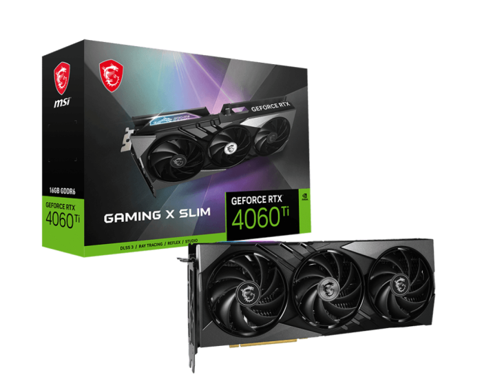 Видеокарта MSI GeForce RTX 4060TI GAMING X SLIM 16G, GDDR6 HDMI 3xDP RTX 4060 TI GAMING X SLIM 16G