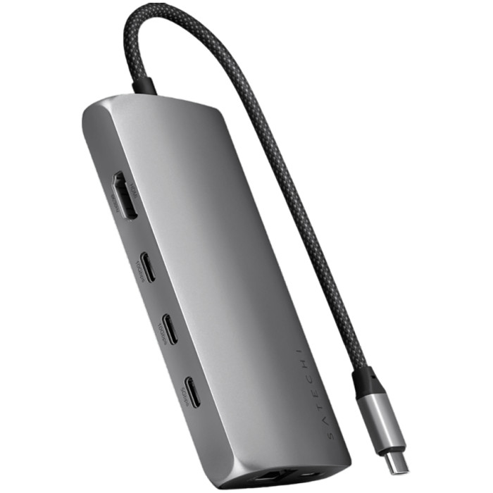 SATECHI USB-C MultiPort Adapter 8K with Ethernet V3 - Space Gray
