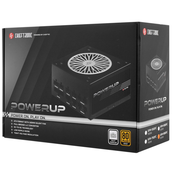 Power supply ATX Chieftronic Powerup (Chieftec), GPX-850FC, 850W, 80plus Gold, Modular