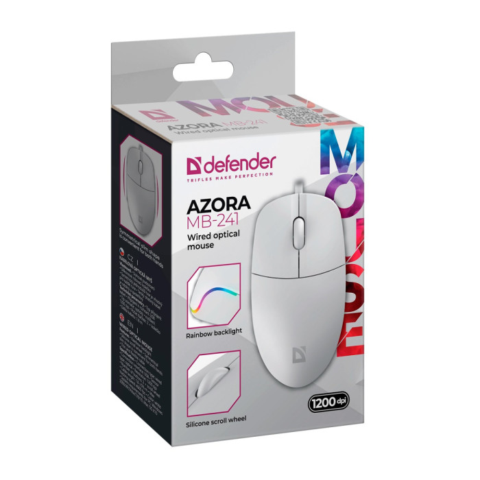 Mouse Defender Azora MB-241 W, USB, White, (52242)