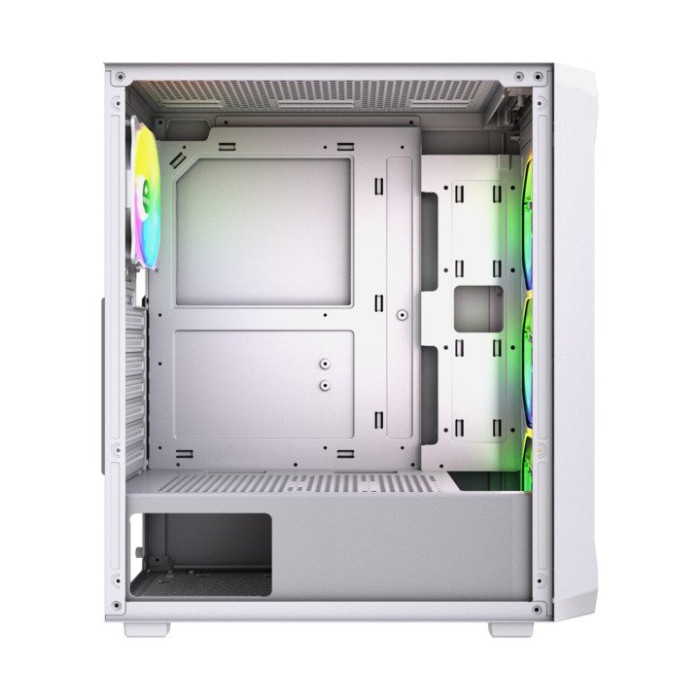 Корпус Wintek Tornado Pro PS195-W-M TG, ATX, USB 1*3.0/2*2.0, HD+Mic, 0,5mm, 4*12cm ARGB, White