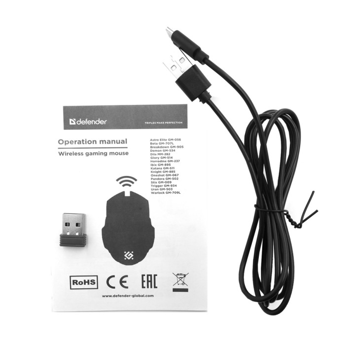 Mouse Defender Demon GM-534 , Wireless, Optical 1200-3200 dpi, 6 buttons,USB, black, (52534)