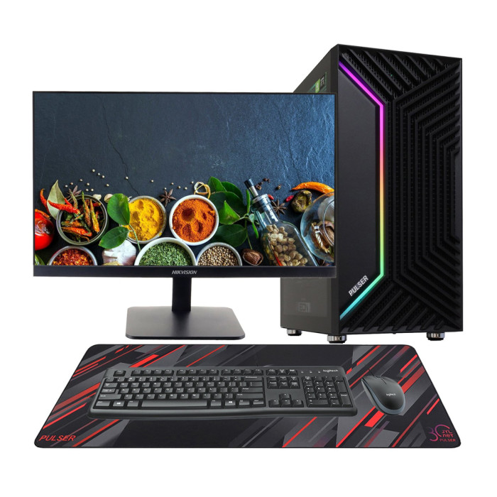 Core i5-12400F-2.5GHz/B760/RAM 16GB/SSD 512GB (M.2)/RTX4060-8GB/no DVD/600W/LCD 23.8" HikVision/USB