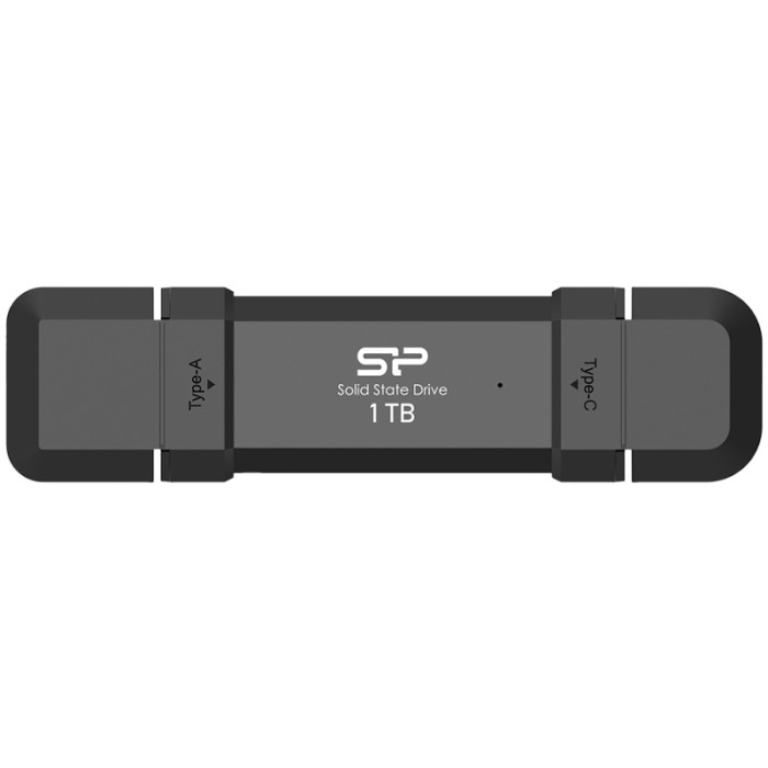 Silicon Power 1TB DS72 Dual USB-C/USB 3.2 Gen 2, Portable External SSD, Steam Deck and iPhone 15 Pro, R/W: up to 1050MB/s; 850MB/s, Black