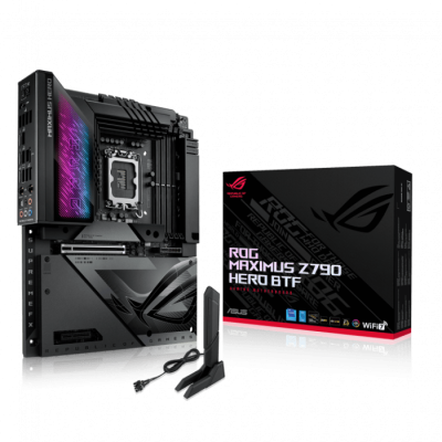 Сист.плата ASUS ROG MAXIMUS Z790 HERO BTF, Z790, 1700, 4xDDR5, PCI-Ex16, PCI-Ex4, 5xM.2, 4xSATA, WIFI7, BOX