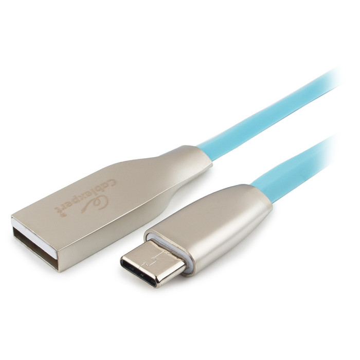Cable USB Type A - Type C, 1.0м, Cablexpert CC-G-USBC01Bl-1M, USB 2.0, blue