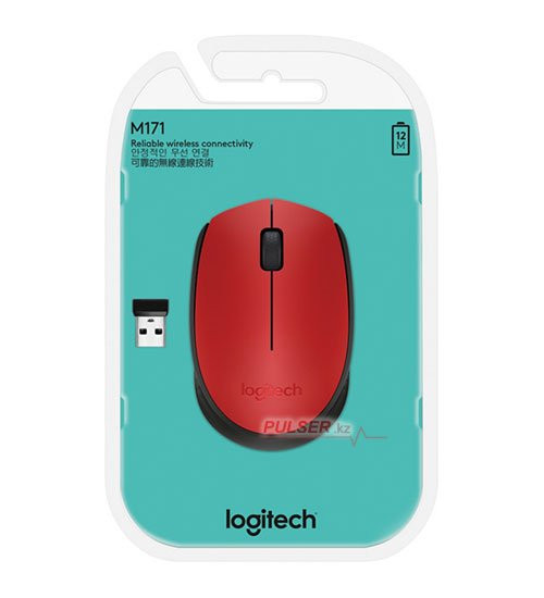 Mouse Logitech M171 Wireless, optical, 1AA, USB nano-receiver, [910-004641], red
