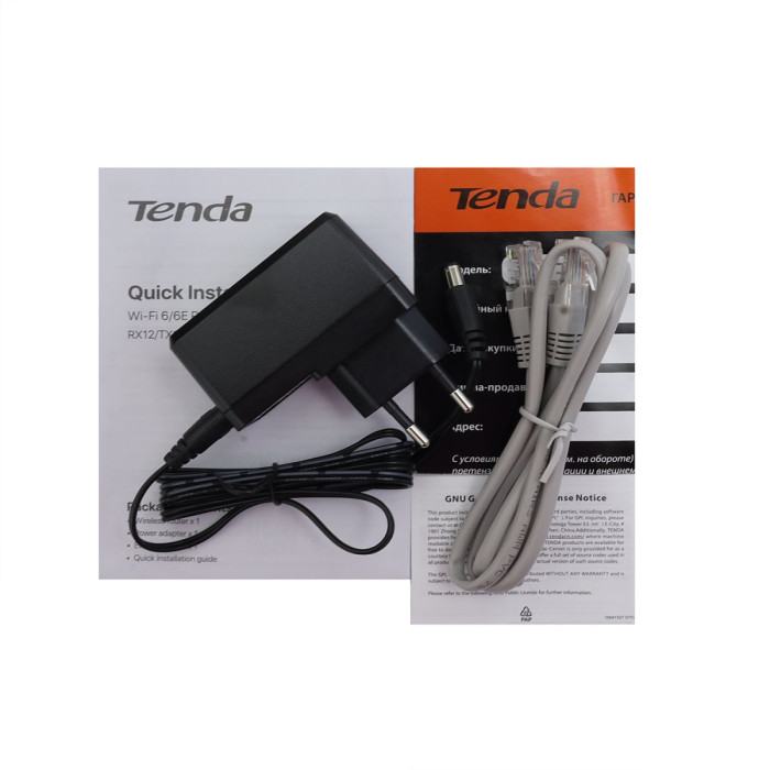 Wireless router, Tenda TX12, WiFi 6 (AX3000M), (3+1) x 10/100/1000M