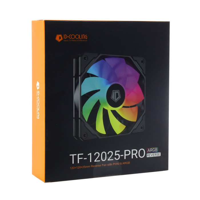 Fan for case, 12cm, ID-Cooling, TF-12025-PRO ARGB REVERSE, 500-1800rpm, 82.5CFM,4pin+3pin (5V)