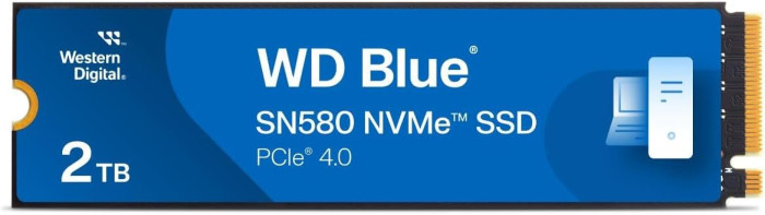 Твердотельный накопитель 2000GB SSD WD BLUE SN580 PCIe M.2 (2280) R4150Mb/s, W4150MB/s WDS200T3B0E