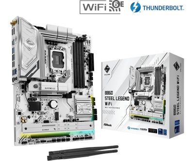 Материнская плата ASRock B860 STEEL LEGEND WIFI LGA1851 4xDDR5 4xSATA 4xM.2 1xHDMI 1xDP ATX