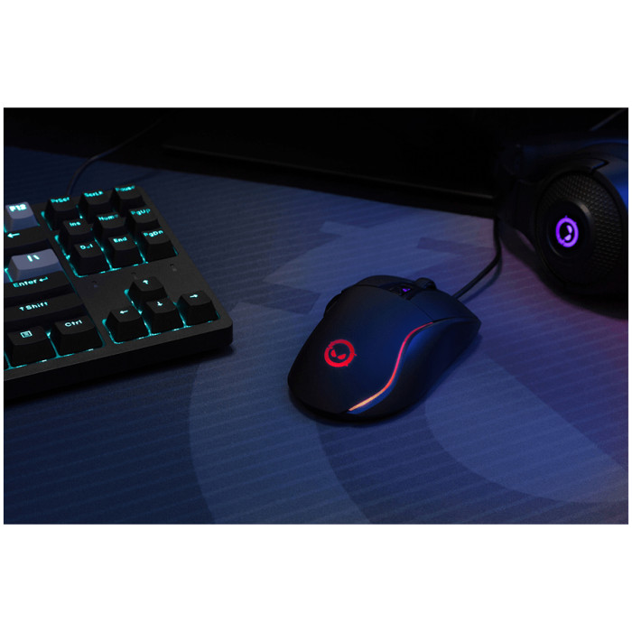 LORGAR Jetter 357, gaming mouse, Optical Gaming Mouse with 6 programmable buttons, Pixart ATG4090 sensor, DPI can be up to 8000, 30 million times key life, 1.8m PVC USB cable, Matt UV coating and RGB lights with 4 LED flowing mode, size:124.90*71.65*41.36