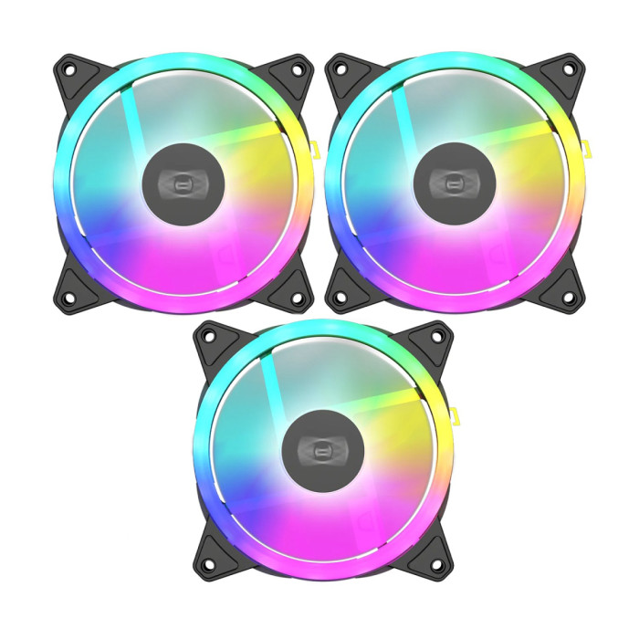Fan kit for case, 12cm x 3,  PCCOOLER F3 T120 ARGB 3 IN 1 BK, 500-1800rpm, 46CFM
