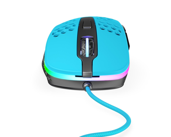 Мышь XTRFY M4 RGB, Pixart 3389 sensor, 16000 dpi, USB, right-handed, Ultra-Light, Miami Blue