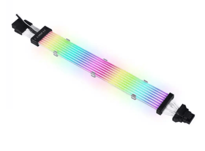 Светящийся ARGB кабель для видеокарты 12+4 pin Lian Li Strimer PLUS V2 with ARGB 8 light guides