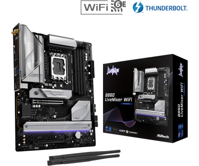 Материнская плата ASRock B860 LIVEMIXER WIFI LGA1851 4xDDR5 4xSATA 3xM.2 1xHDMI 1xThund4 Wifi ATX