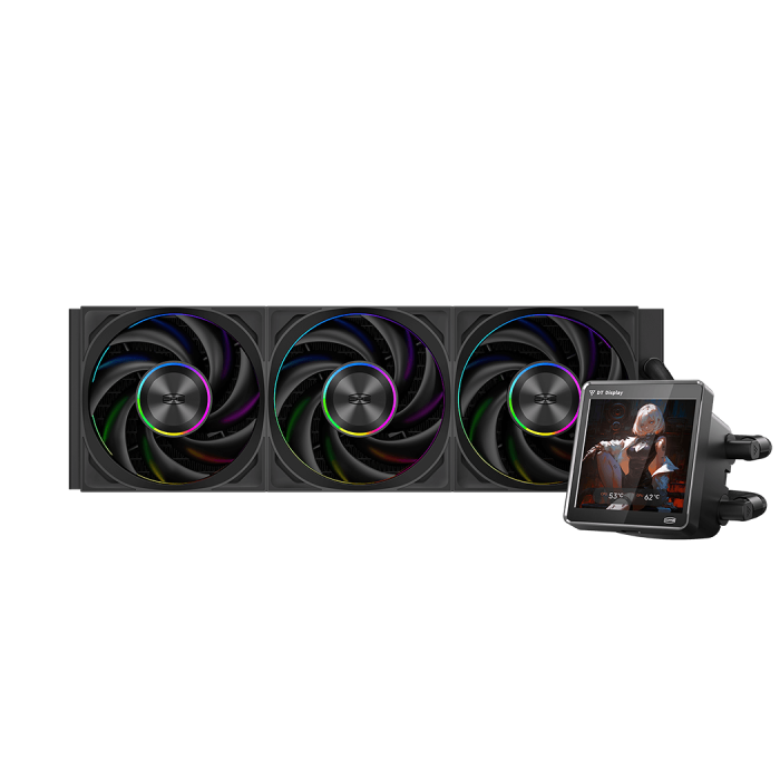 Водяное охлаждение для CPU PCCooler DT360 ARGB Display BK 115X/1200/1700/1851/AM4/AM5 Черный