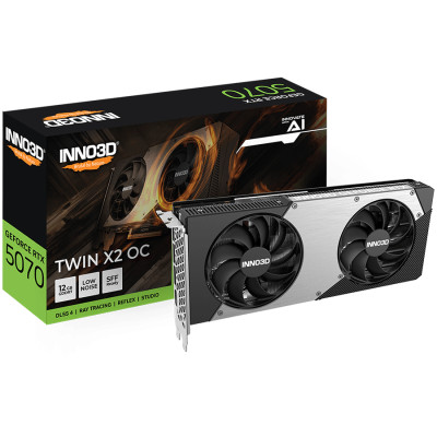 INNO3D NVIDIA RTX 5070 X2 OC 12GB GDDR7 192bit, 2542MHz / 28Gbps, 3x DP, 1x HDMI, 2 fans 2 slot