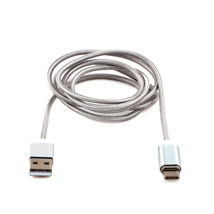 Cable USB Type A - Type C, 1.0м, Cablexpert CC-USB2-AMUCMM-1M, magnetic, USB 2.0, silver