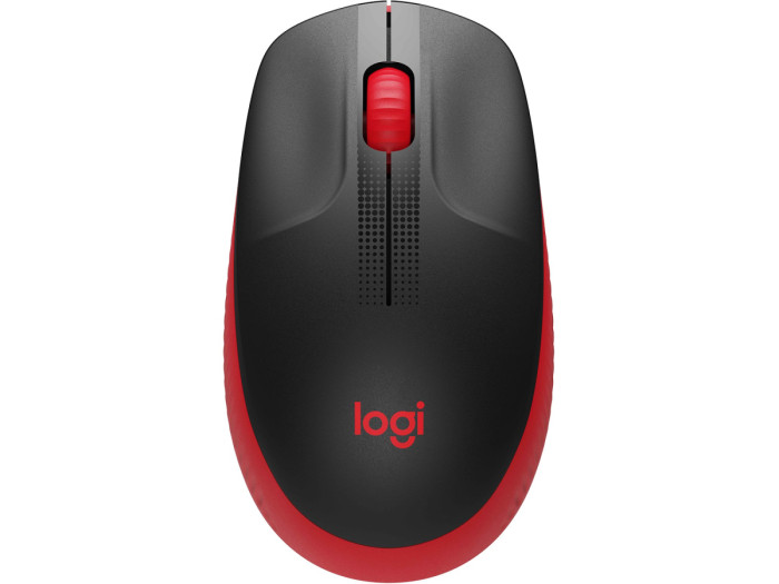 Mouse Logitech M190 Wireless, optical, USB nano-receiver, [910-005908], black-red