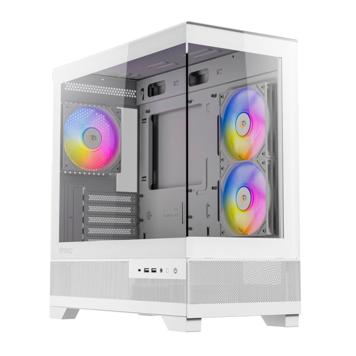 Case MATX mini tower Antec, CX500M ARGB, 3*120 ARGB, (Без БП), white