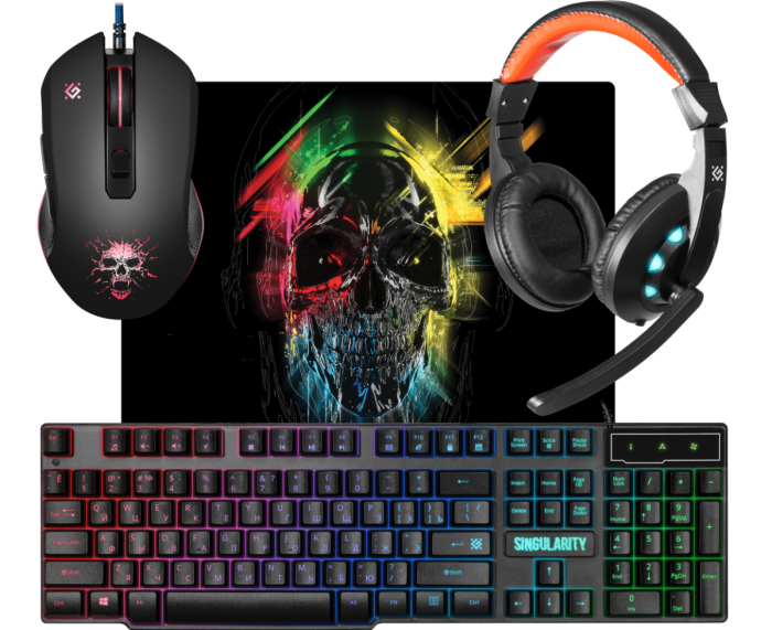 Игровой набор Defender Singularity MKP-118 мышь+клавиатура+гарнитура+ков., НОВИНКА!