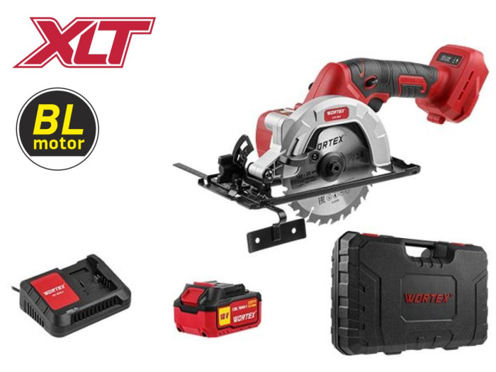Аккум. циркулярная пила WORTEX CCS 1814 в чем. ALL1 МЕГА АКЦИЯ БЕСЩЕТ., 18 В, до 45 мм, 1х4 А*ч, з/у