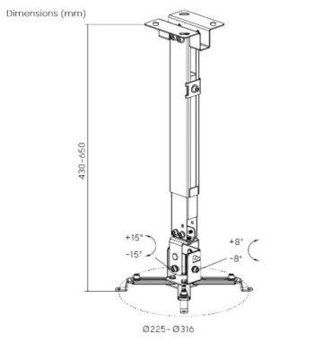 Крепление для проектора на потолок Eco Estelar PRB-2G